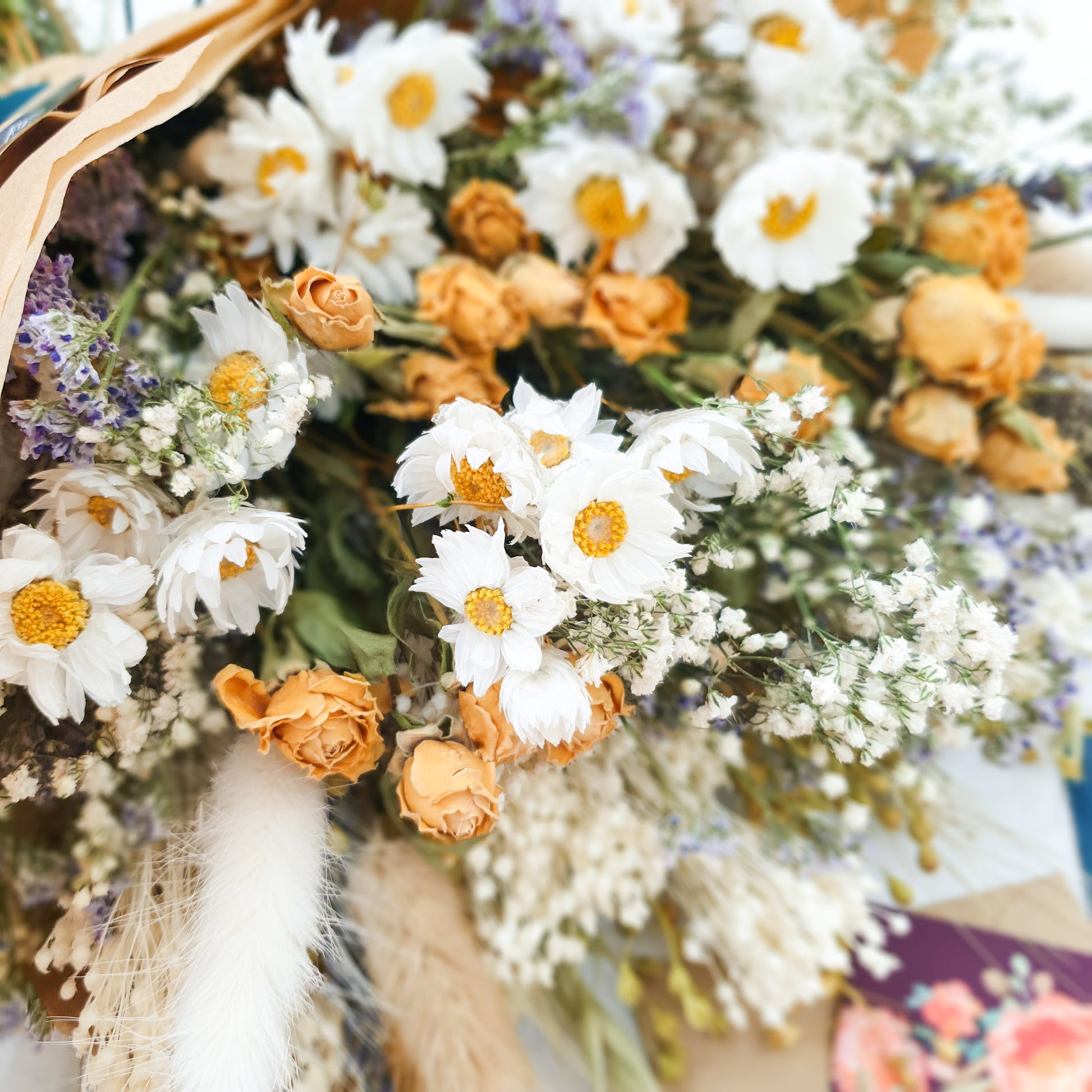 "Cottage Garden" Dried Flower Bouquet -Yellow - Lytton Rose Botanical