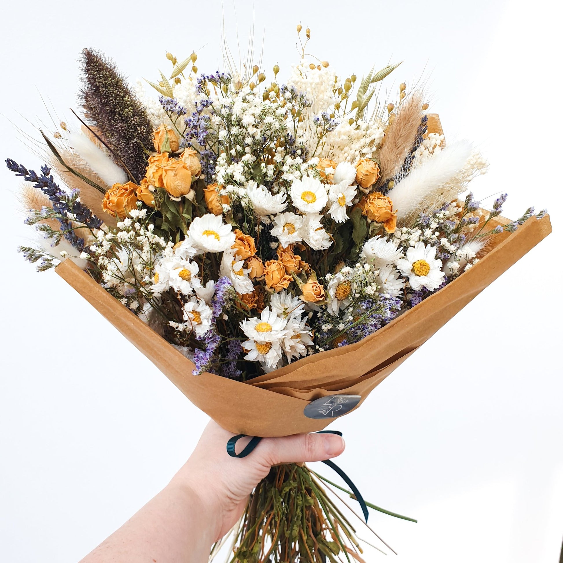 "Cottage Garden" Dried Flower Bouquet -Yellow - Lytton Rose Botanical