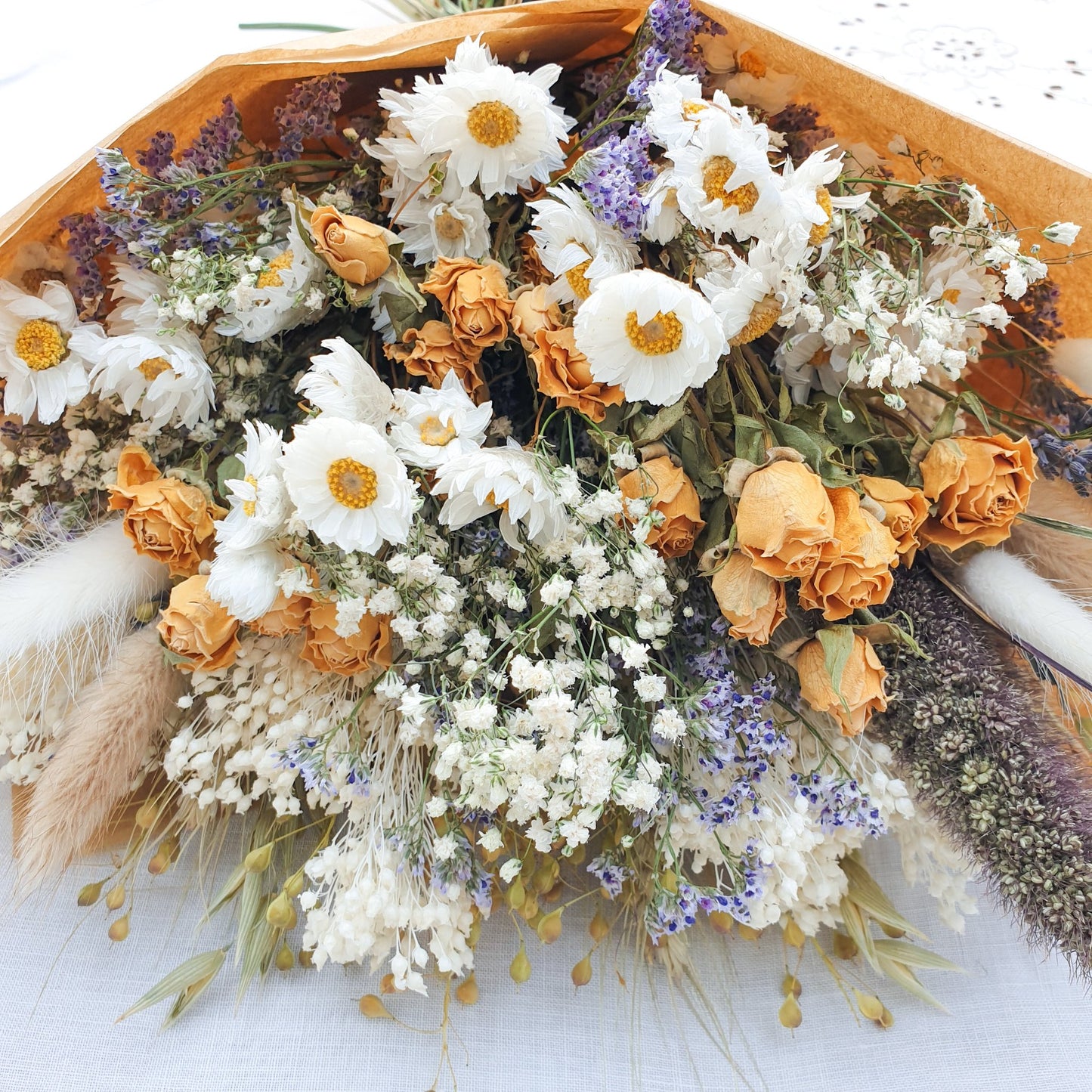 "Cottage Garden" Dried Flower Bouquet -Yellow - Lytton Rose Botanical