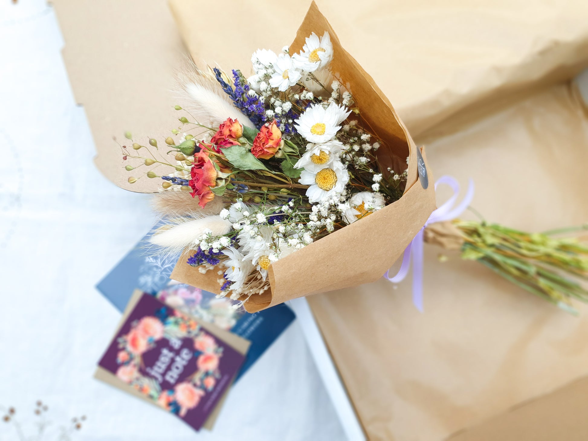 "Cottage Garden" Dried Flower Bouquet- Orange - Lytton Rose Botanical