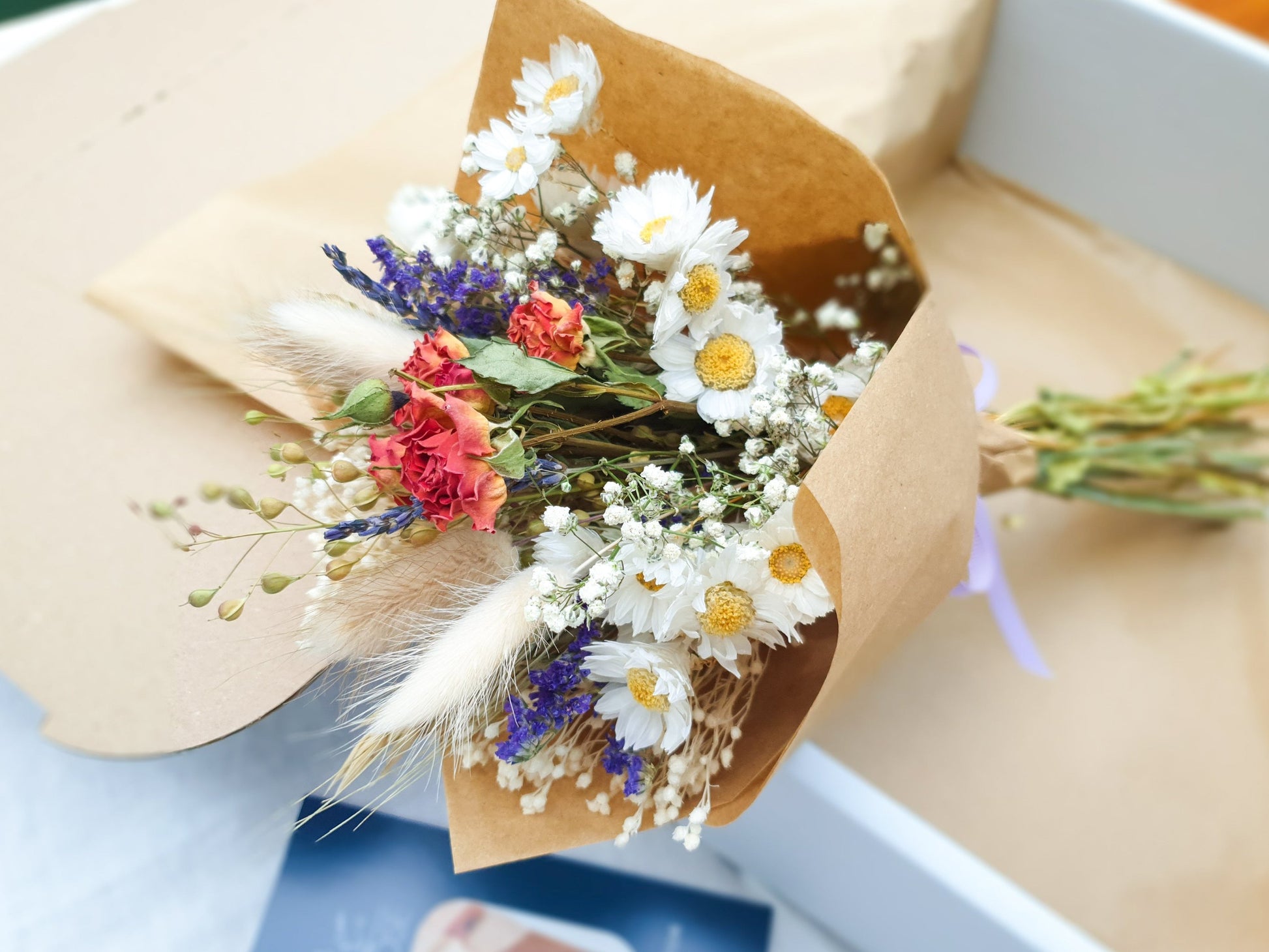 "Cottage Garden" Dried Flower Bouquet- Orange - Lytton Rose Botanical