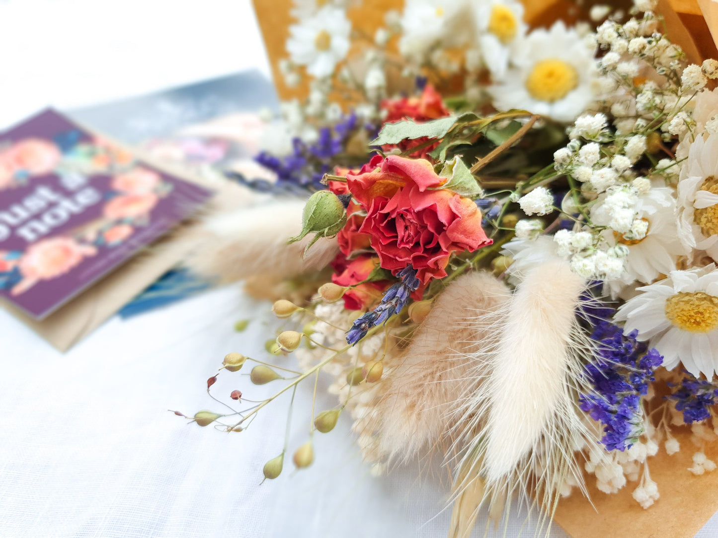 "Cottage Garden" Dried Flower Bouquet- Orange - Lytton Rose Botanical