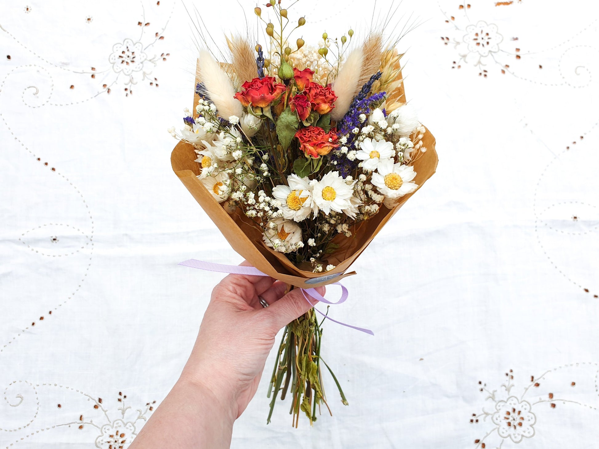 "Cottage Garden" Dried Flower Bouquet- Orange - Lytton Rose Botanical