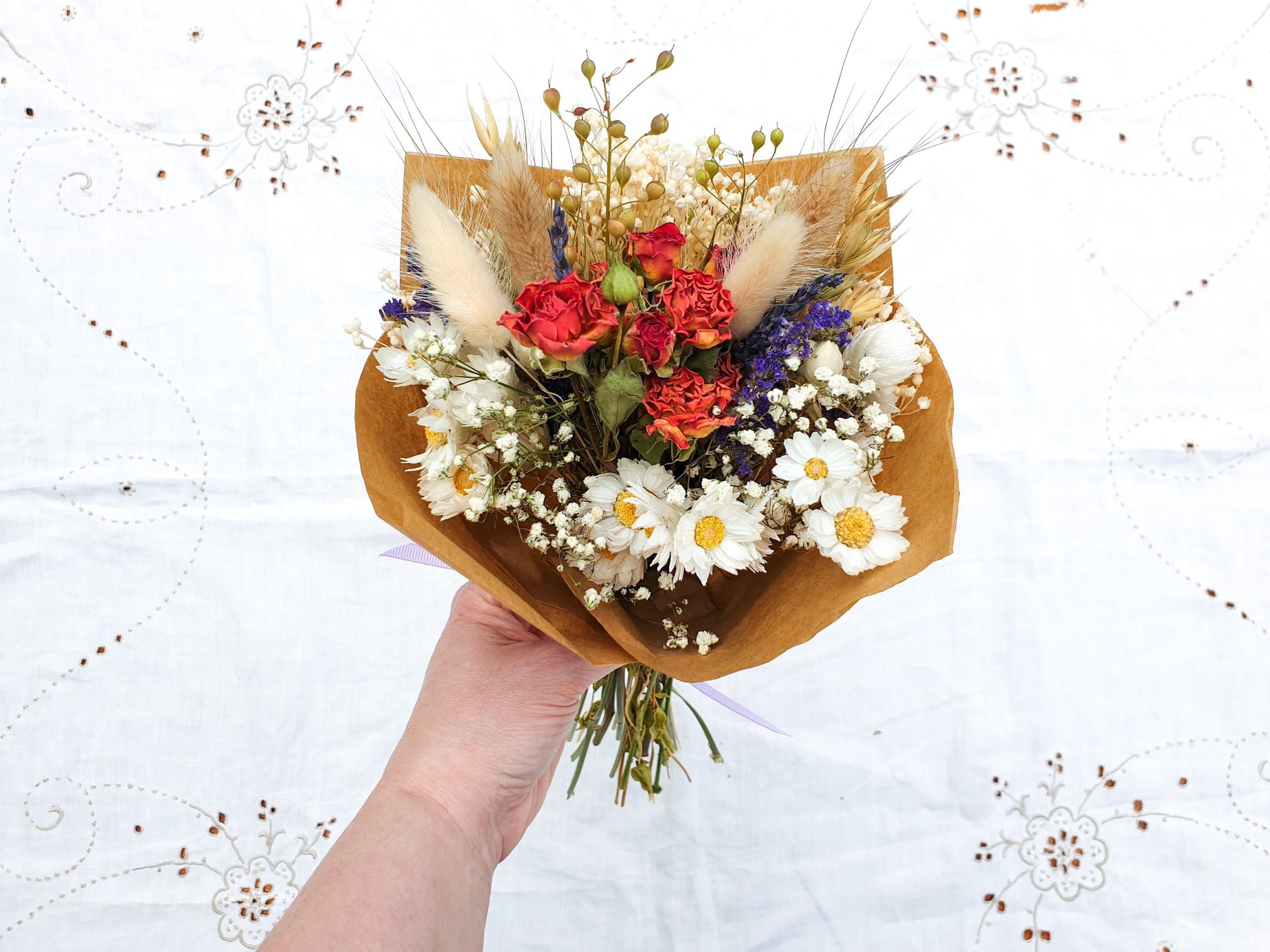 "Cottage Garden" Dried Flower Bouquet- Orange - Lytton Rose Botanical