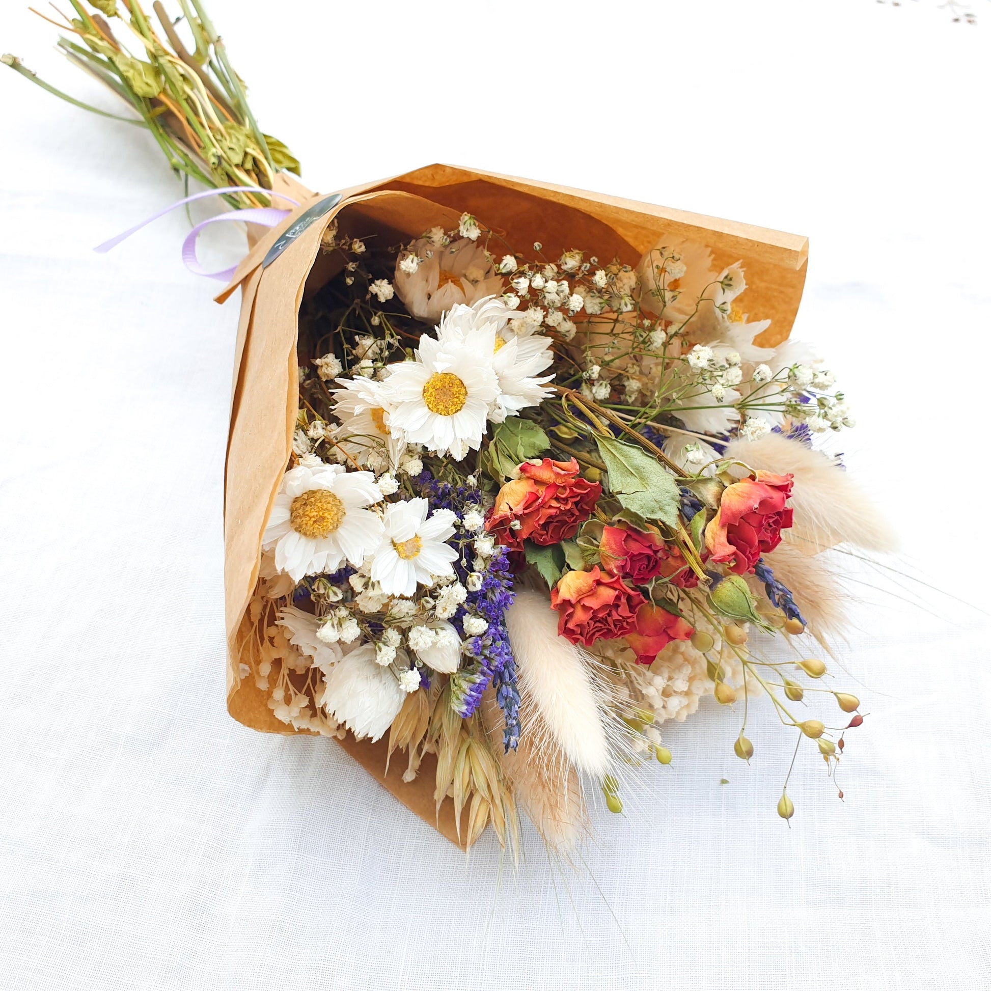 "Cottage Garden" Dried Flower Bouquet- Orange - Lytton Rose Botanical