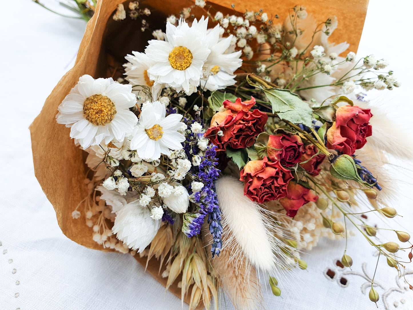 "Cottage Garden" Dried Flower Bouquet- Orange - Lytton Rose Botanical