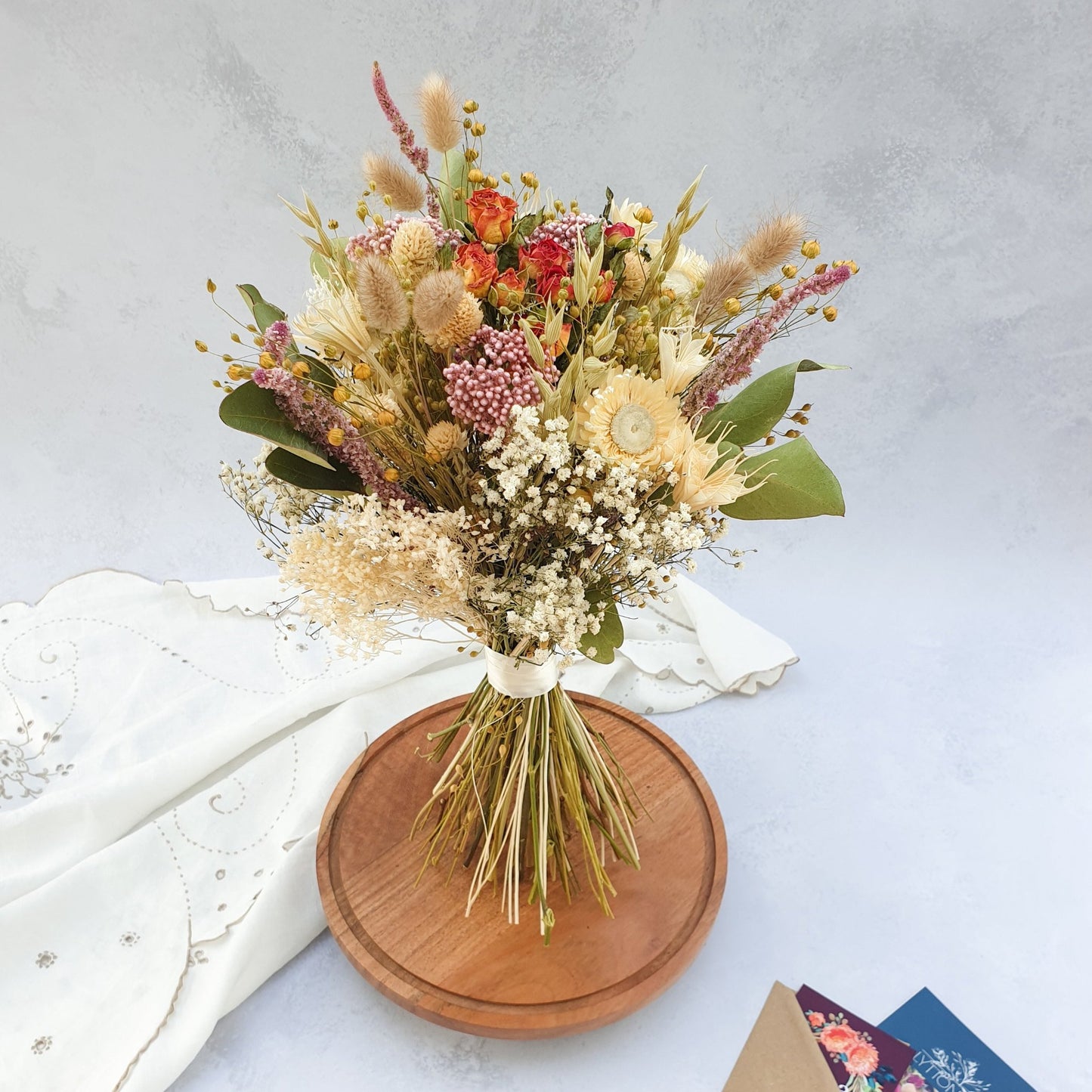 "Snowdonia Sunrise" Handtied Dried Flower Bouquet - Lytton Rose Botanical