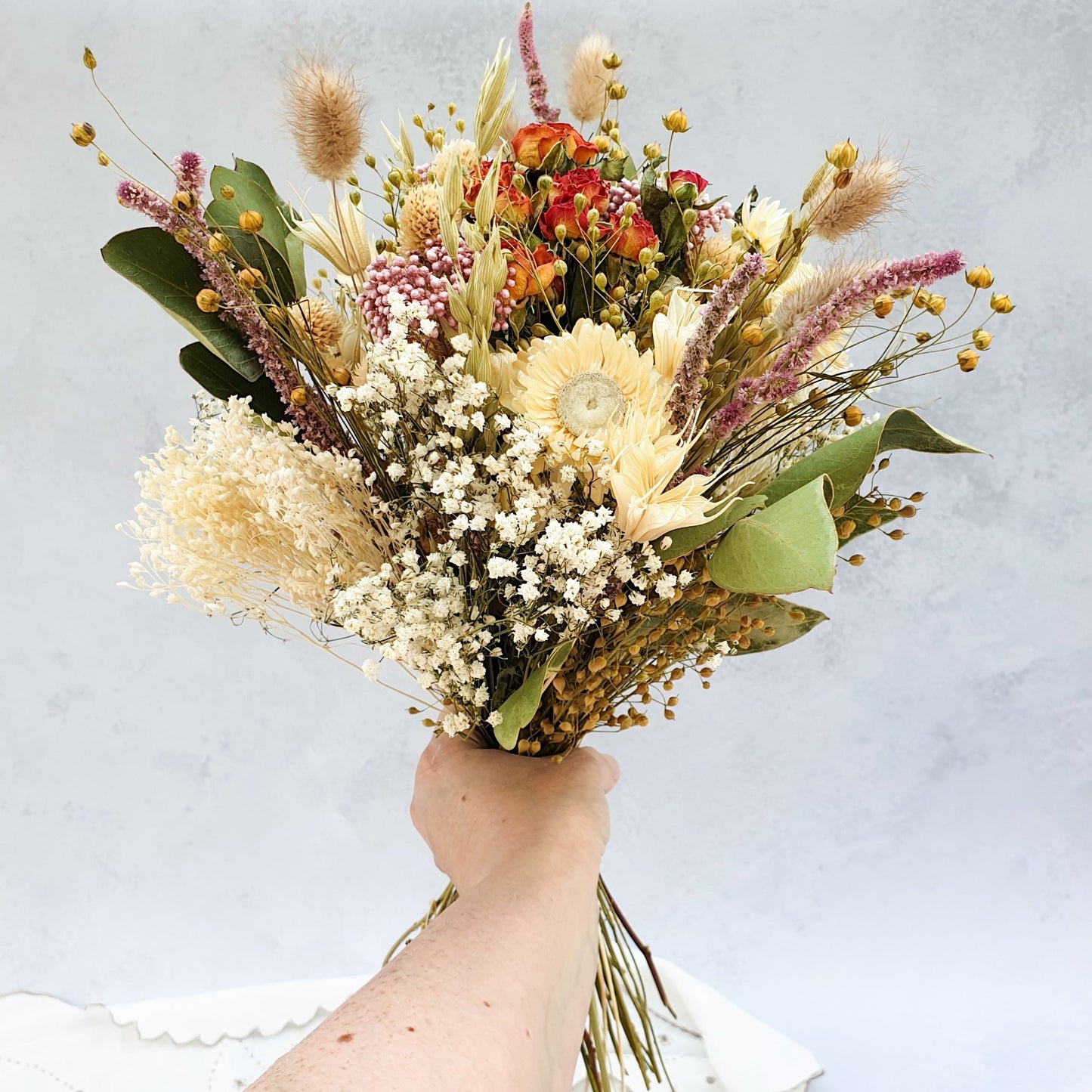 "Snowdonia Sunrise" Handtied Dried Flower Bouquet - Lytton Rose Botanical