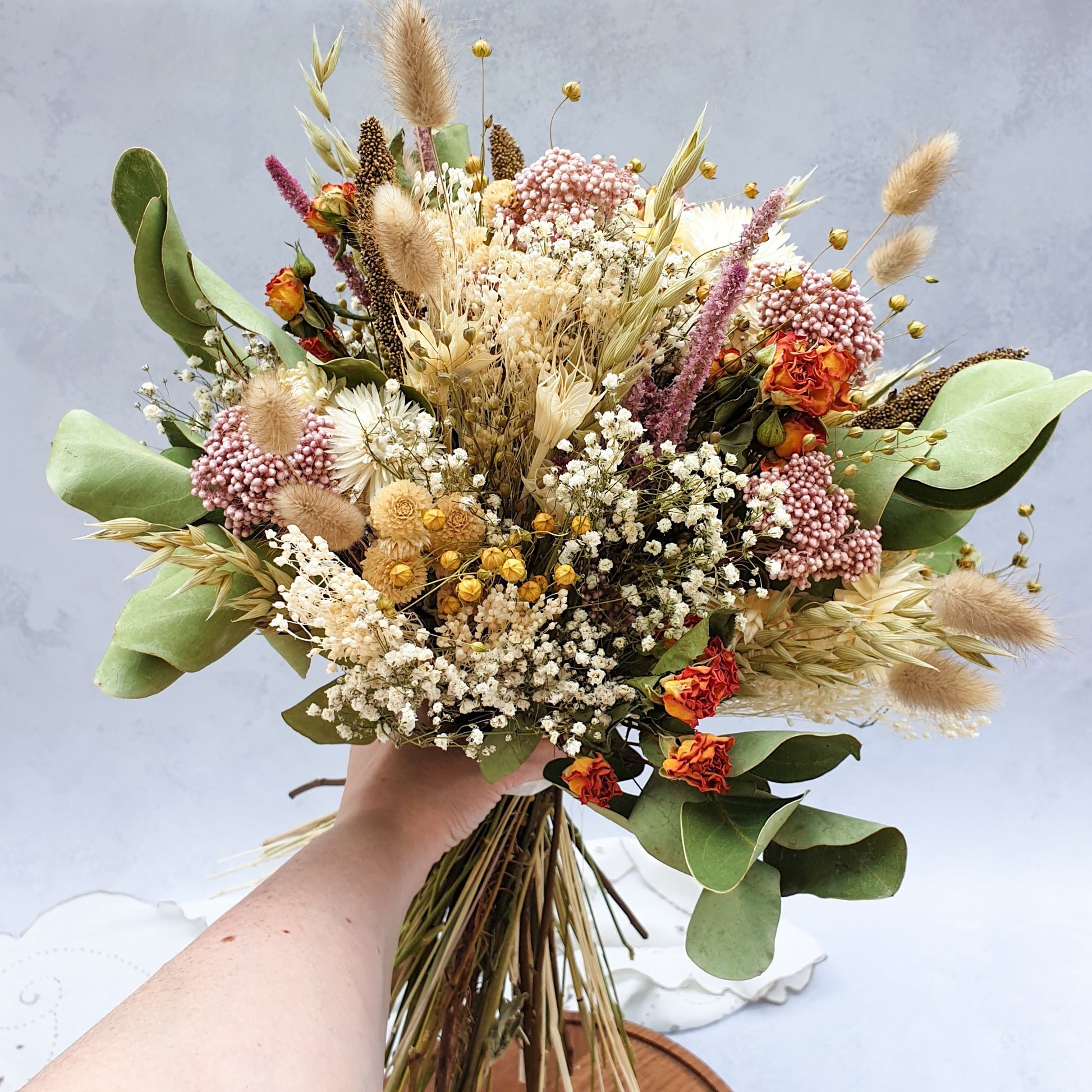 "Snowdonia Sunrise" Handtied Dried Flower Bouquet - Lytton Rose Botanical