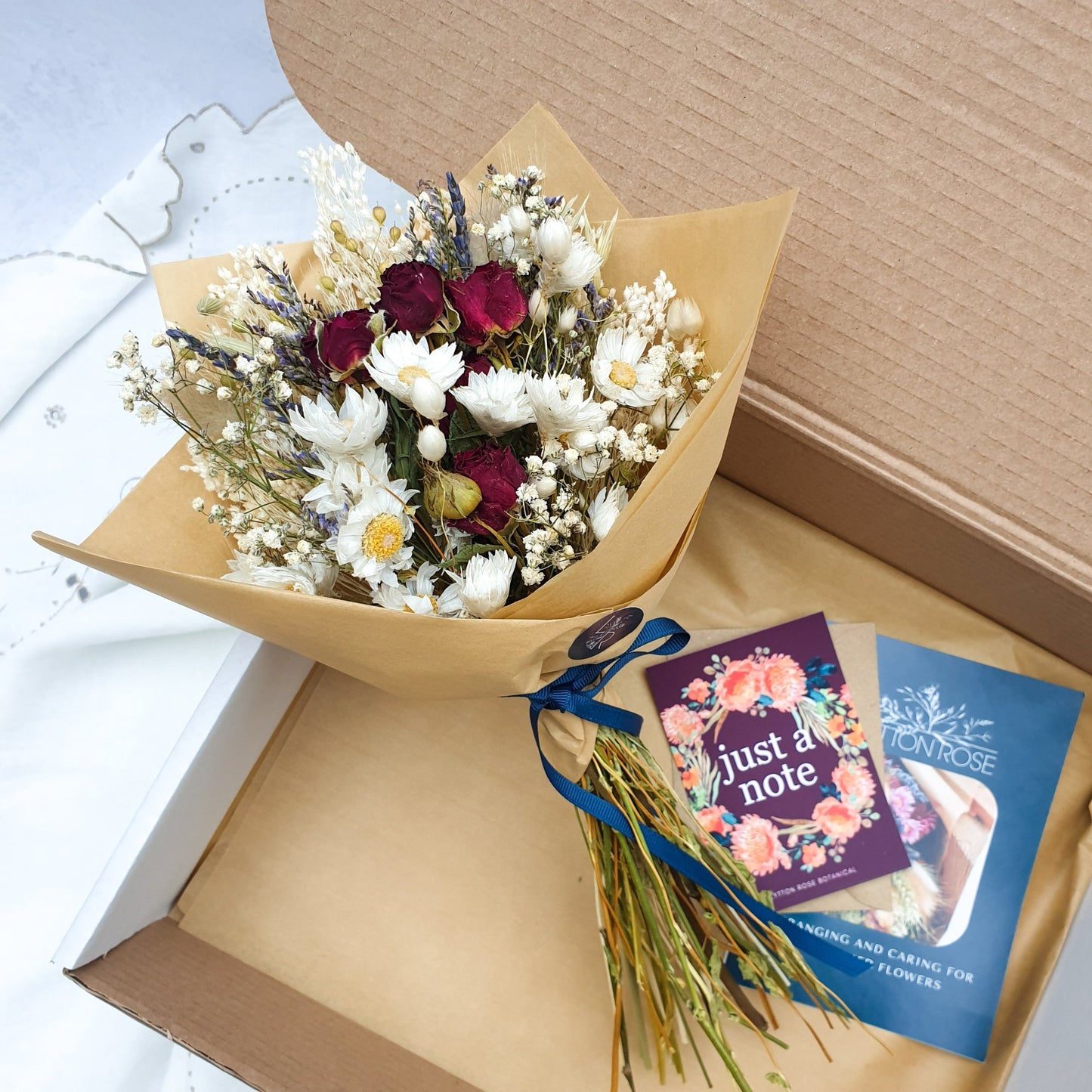 "Cottage Garden" Mini Dried Flower Bouquet- Red - Lytton Rose Botanical