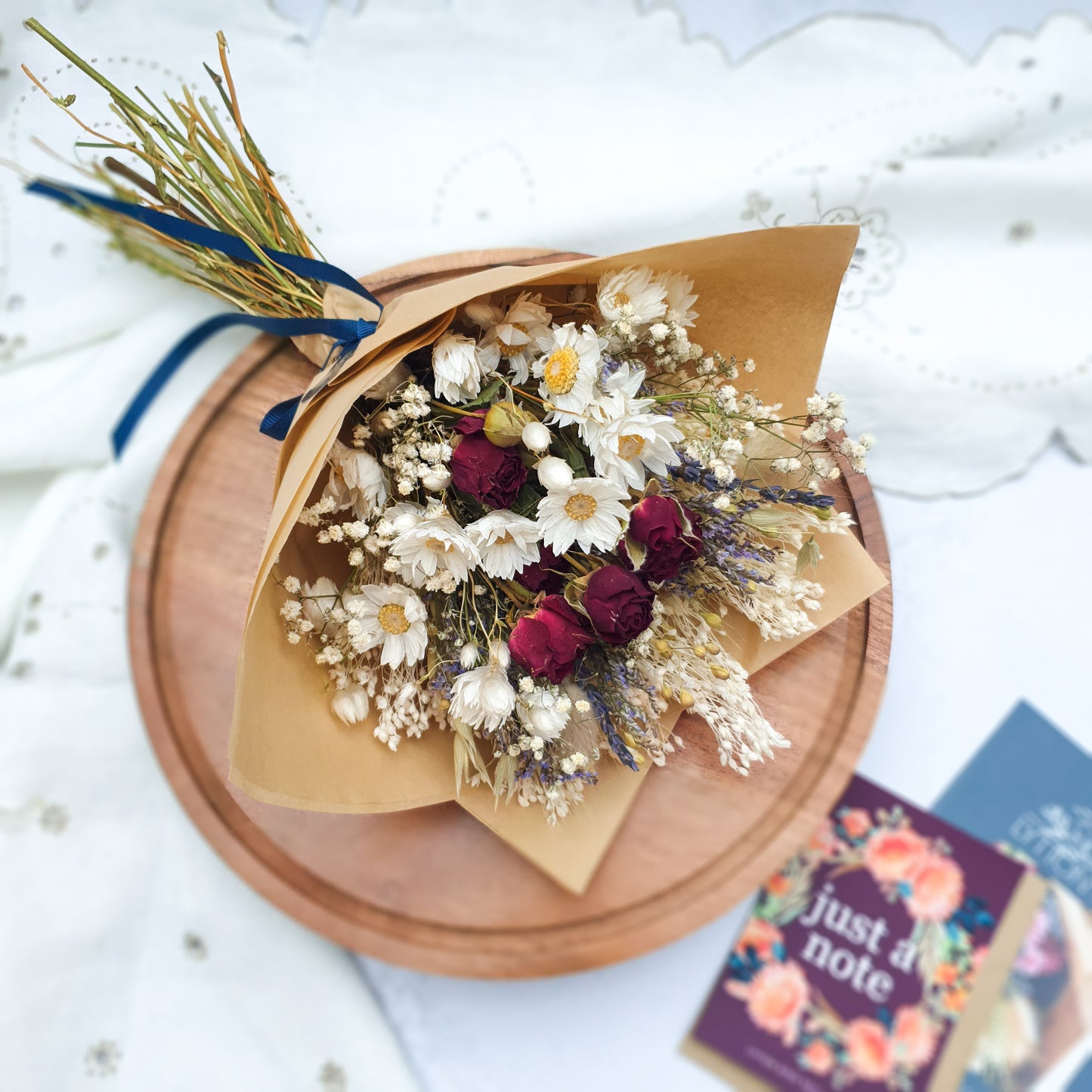 "Cottage Garden" Mini Dried Flower Bouquet- Red - Lytton Rose Botanical