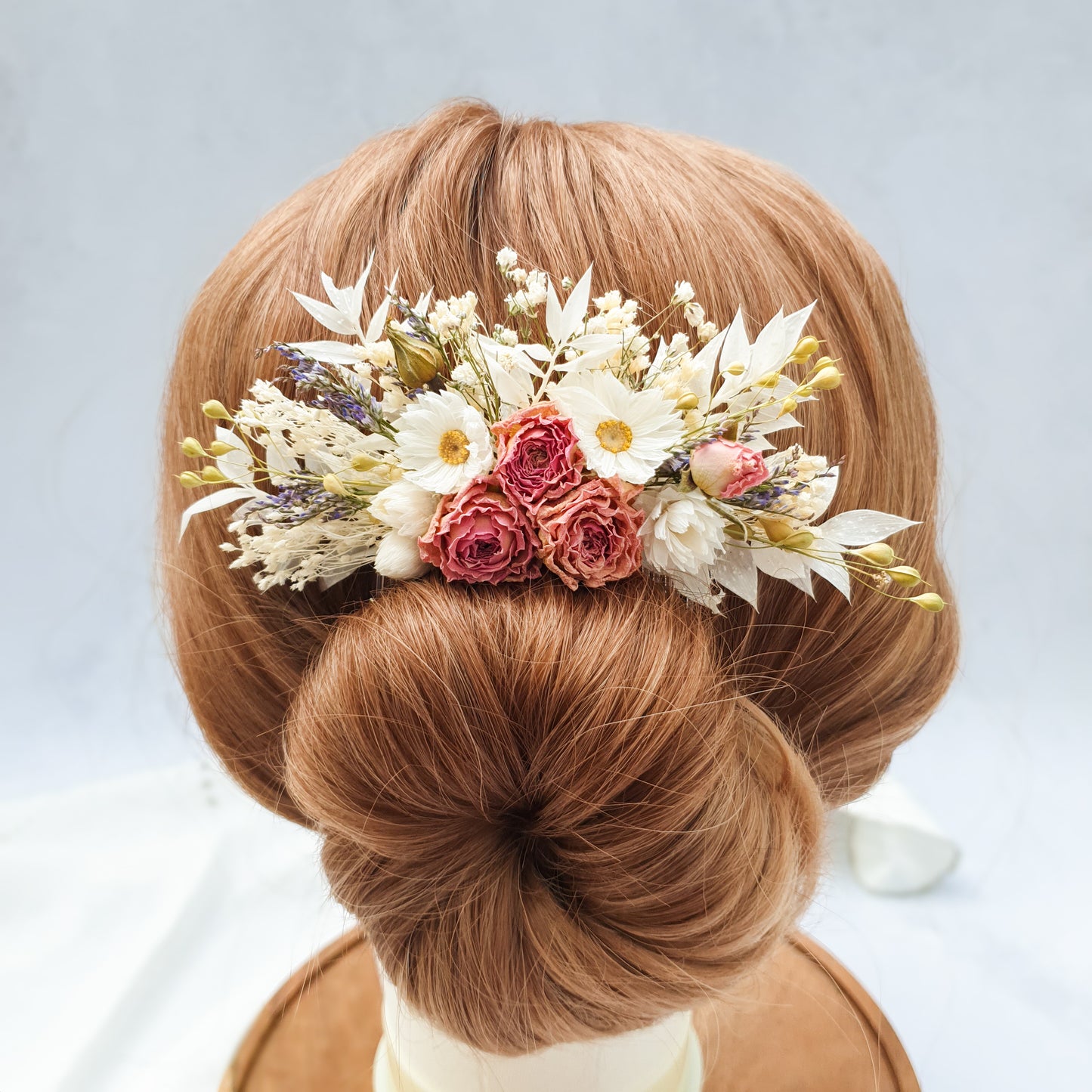 "Cottage Garden" Dried Flower Hair Comb- Multi