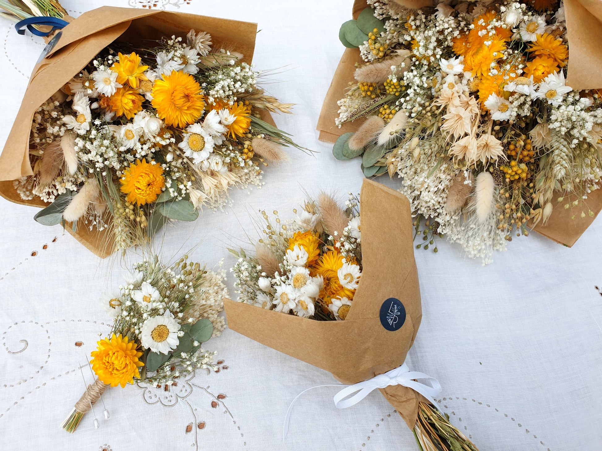 "Summer Gold" Mini Dried Flower Bouquet - Lytton Rose Botanical