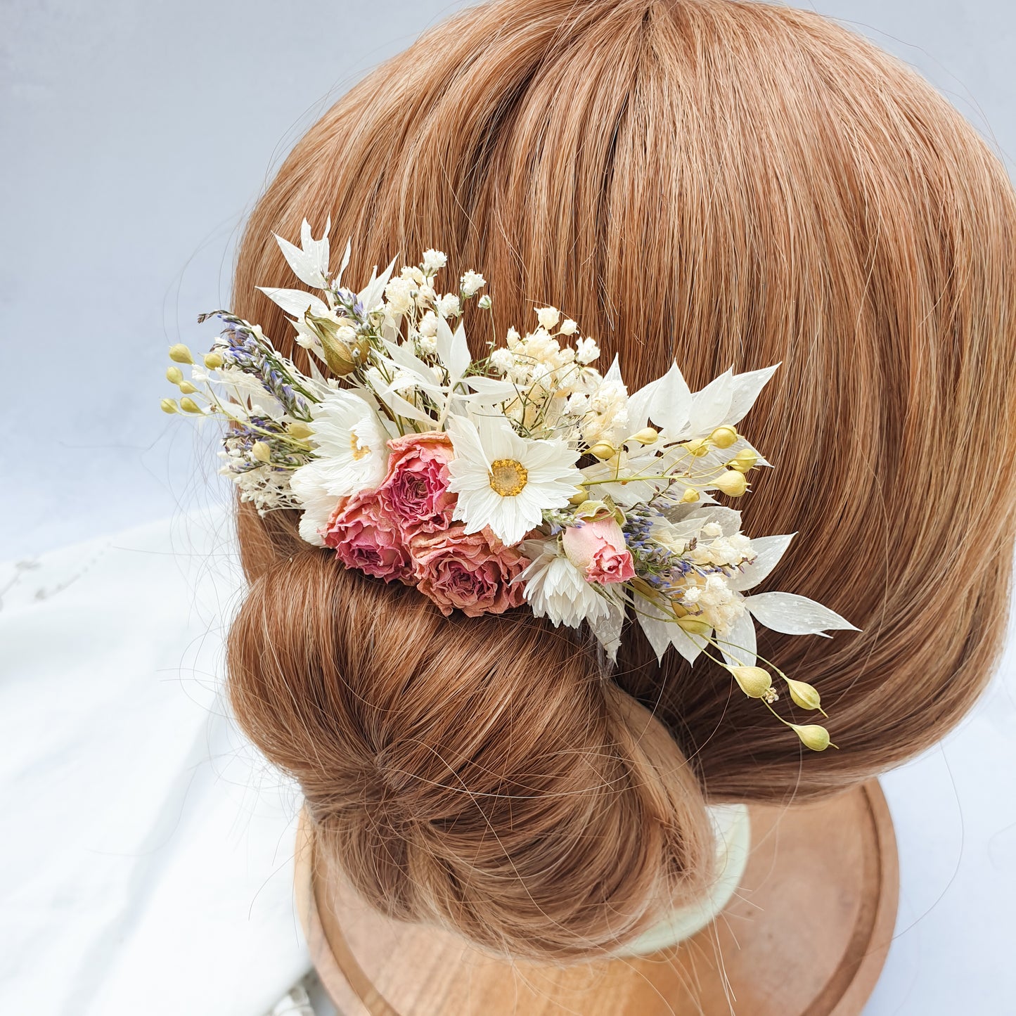 "Cottage Garden" Dried Flower Hair Comb- Multi