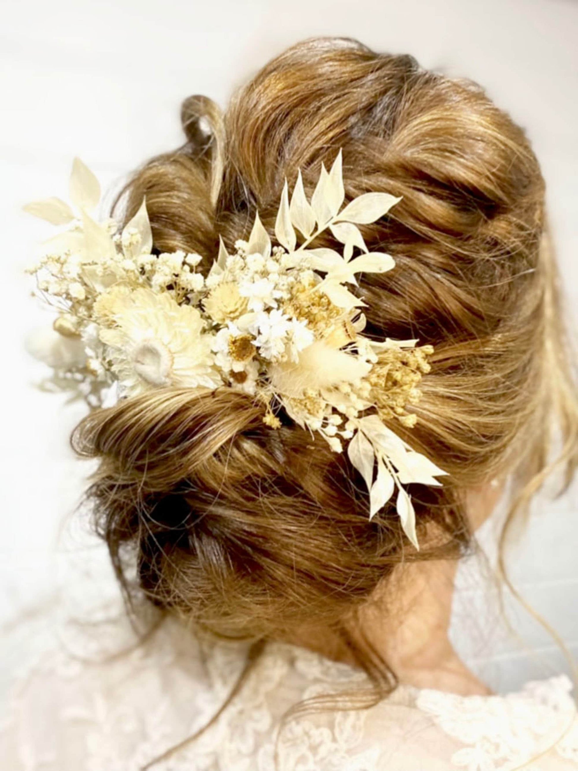 "Love In A Mist" Dried Flower Hair Comb - Lytton Rose Botanical